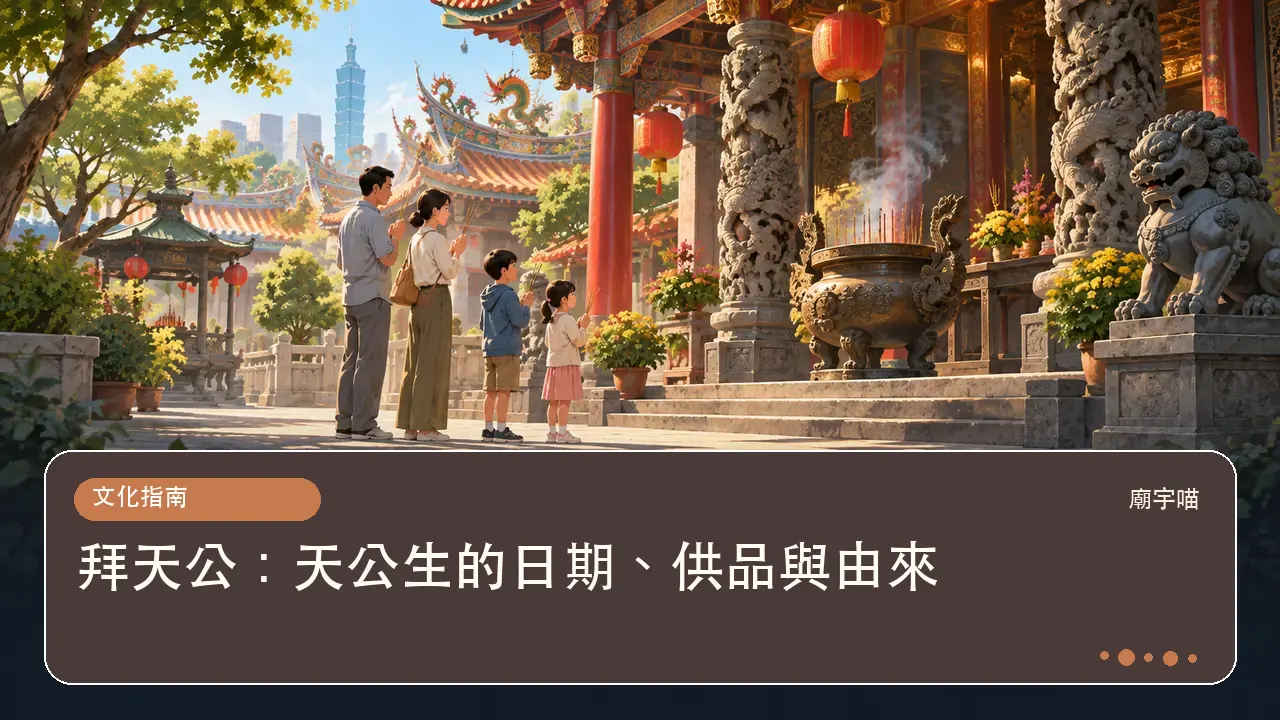 拜天公：天公生的日期、供品與由來主題插畫
