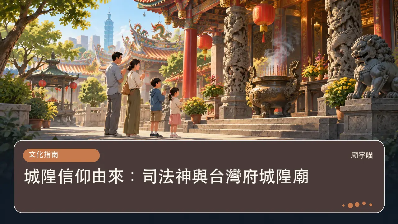 城隍信仰由來：司法神與台灣府城隍廟主題插畫