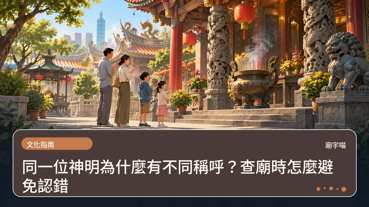 同一位神明為什麼有不同稱呼?查廟時怎麼避免認錯主題插畫