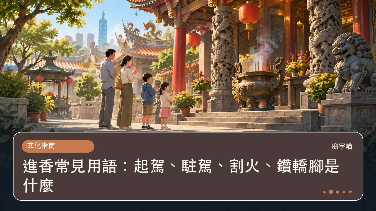 進香常見用語:起駕、駐駕、割火、鑽轎腳是什麼主題插畫