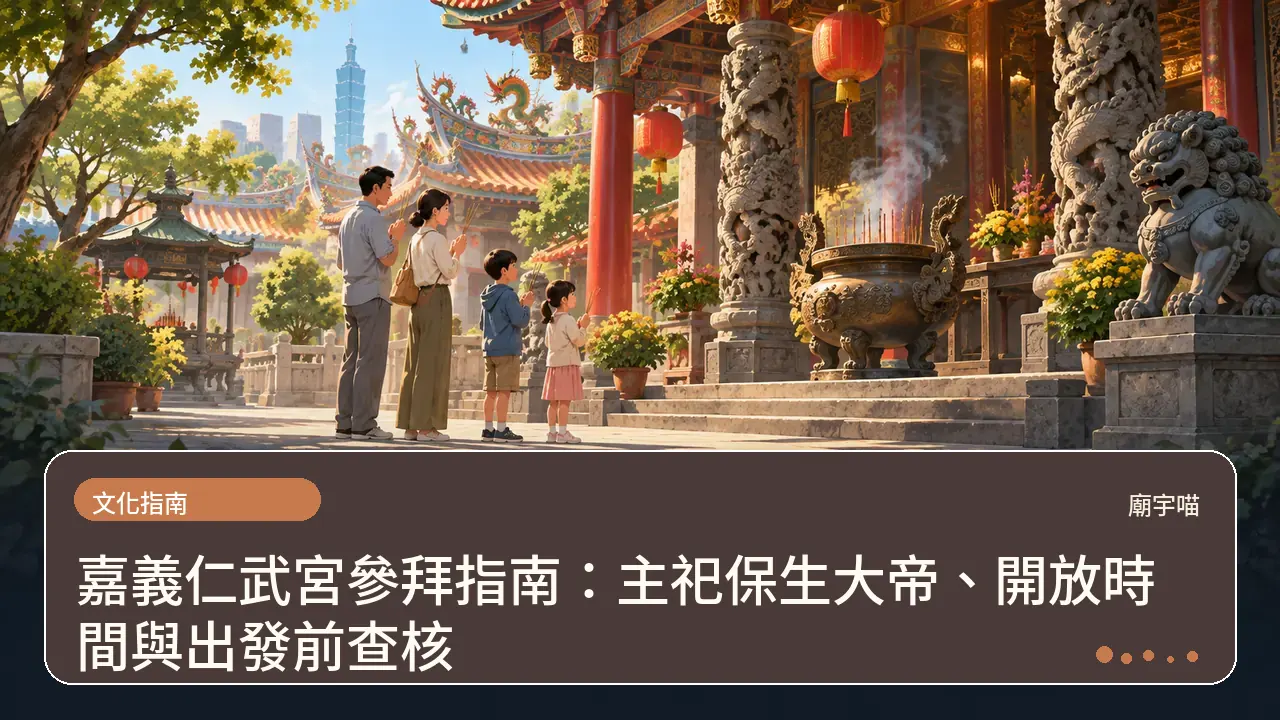 嘉義仁武宮參拜指南:主祀保生大帝、開放時間與出發前查核主題插畫