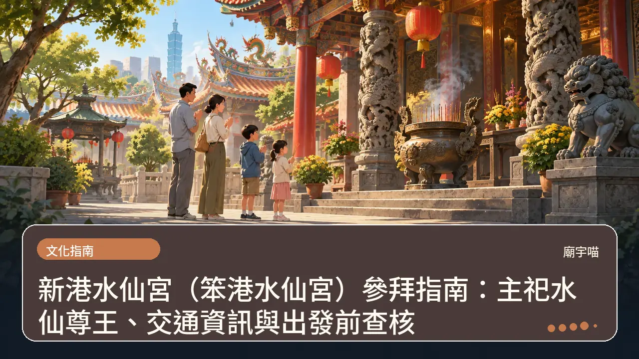 新港水仙宮（笨港水仙宮）參拜指南：主祀水仙尊王、交通資訊與出發前查核主題插畫