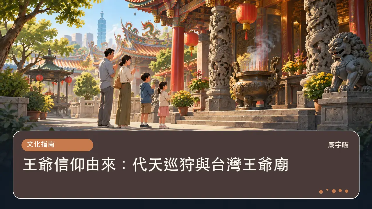 王爺信仰由來:代天巡狩與台灣王爺廟主題插畫