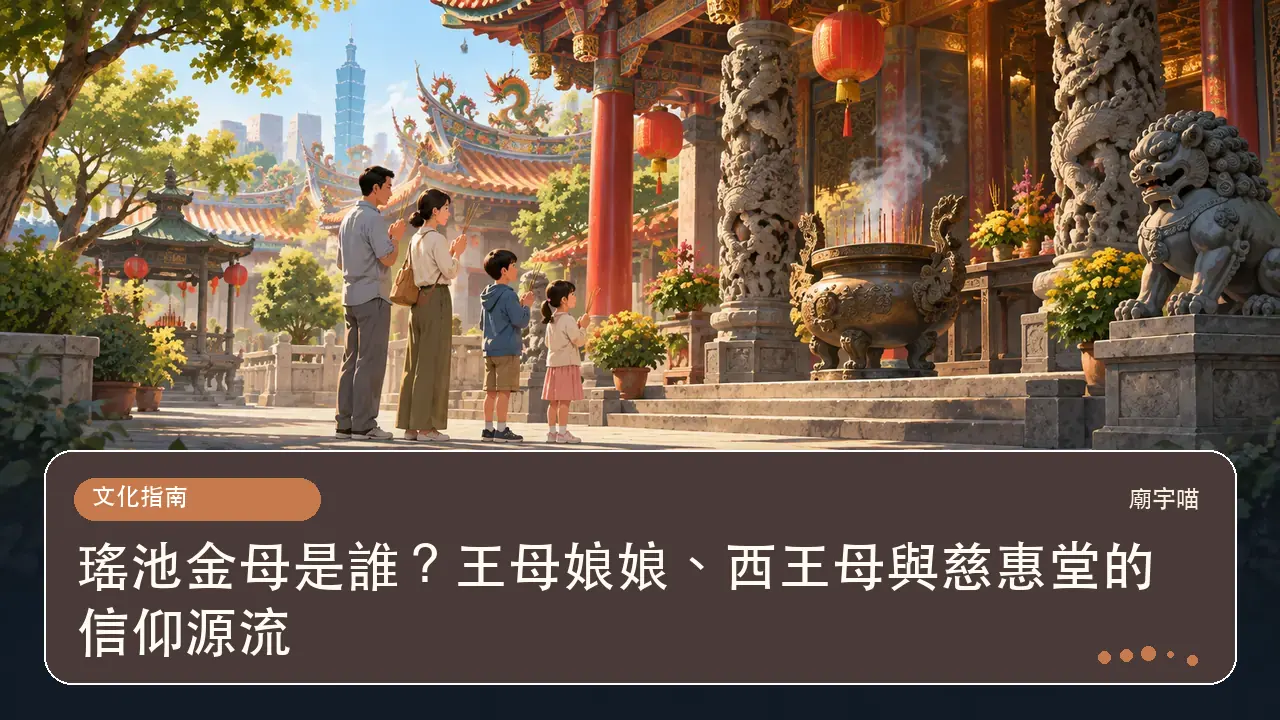 瑤池金母是誰？王母娘娘、西王母與慈惠堂的信仰源流主題插畫